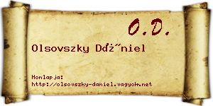 Olsovszky Dániel névjegykártya